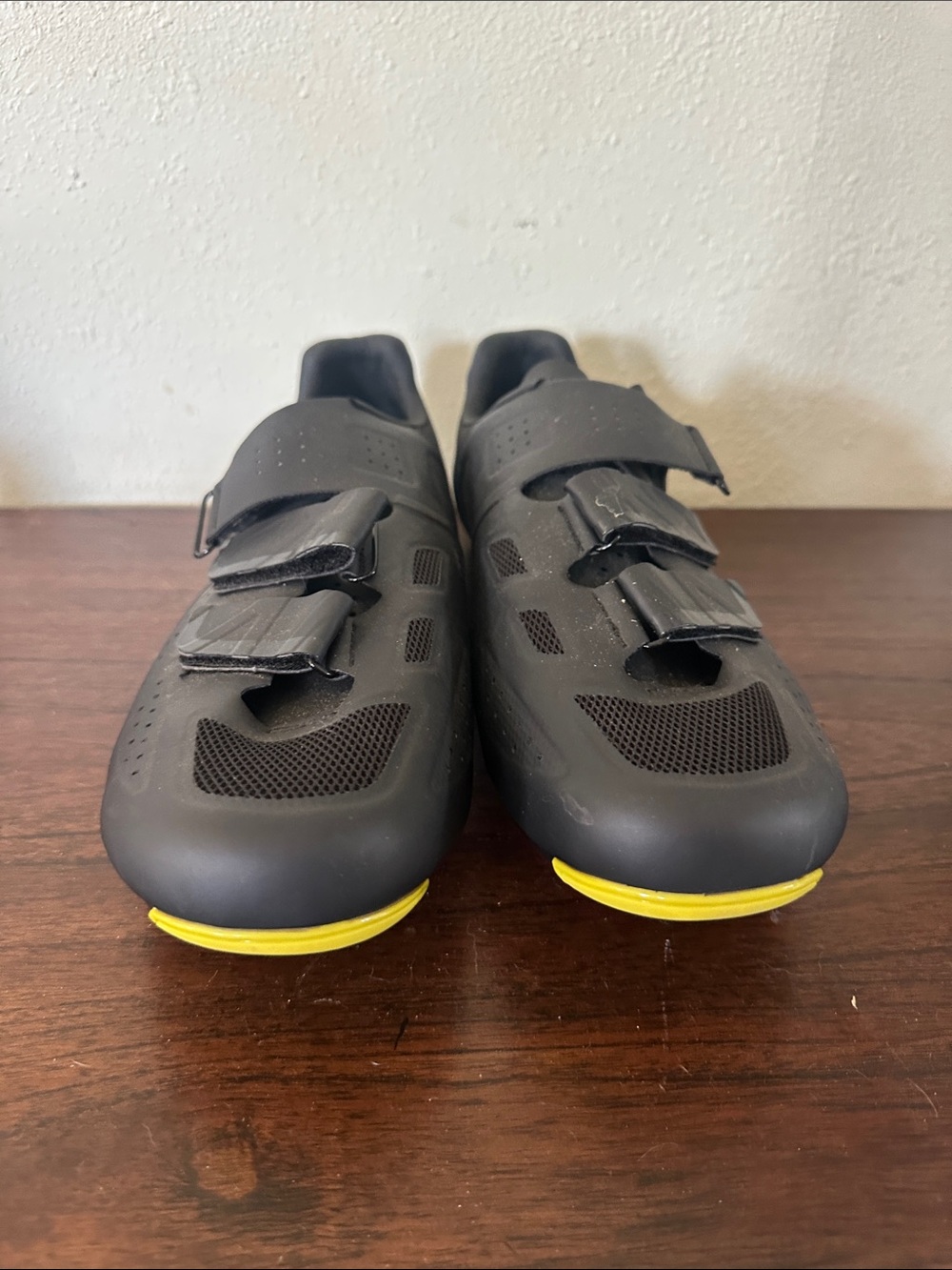 soulcycle Black Cycling Shoes with Yellow Detailing